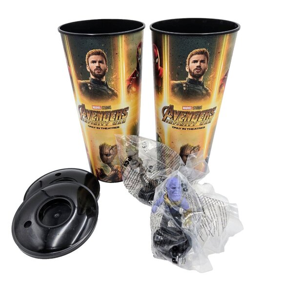 Marvel Avengers Groot And Thanos Figurines Infinity War Movie Theater Promo Coll - Picture 1 of 16